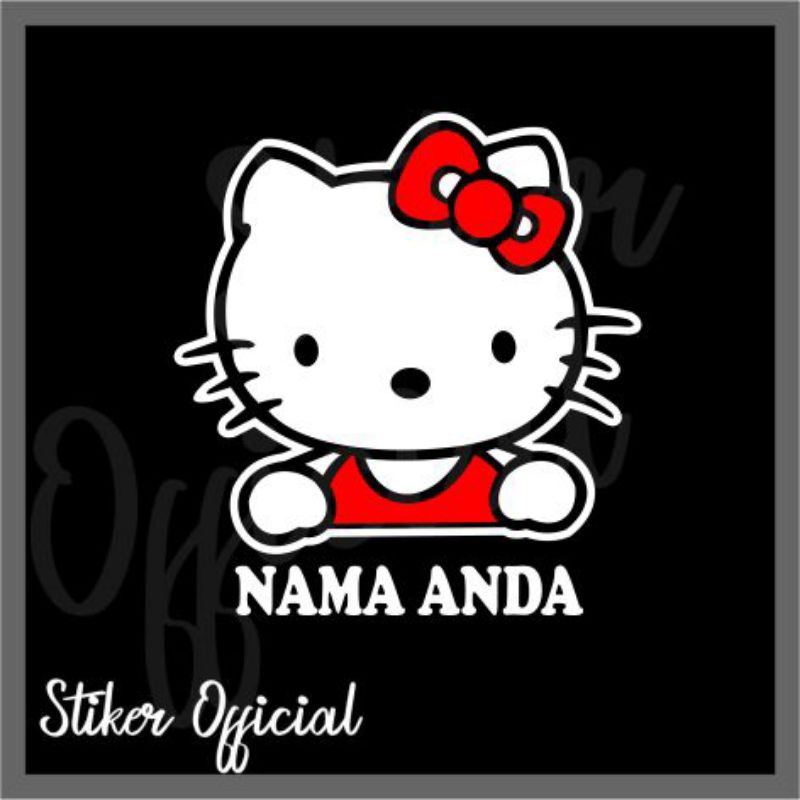 Jual Sticker hello kitty custom, bisa ganti nama | Shopee Indonesia