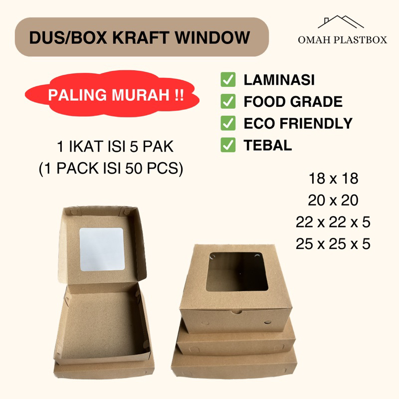 Jual Dus Box Makanan Catering Kraft Window Laminasi Shopee Indonesia