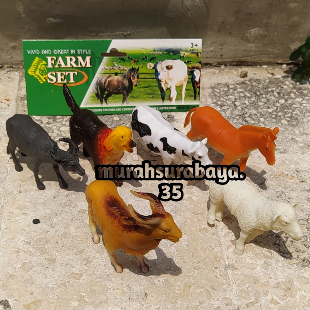 Jual Mainan Hewan Karet Animal Farm Set 720F Mainan Miniatur Hewan Set ...
