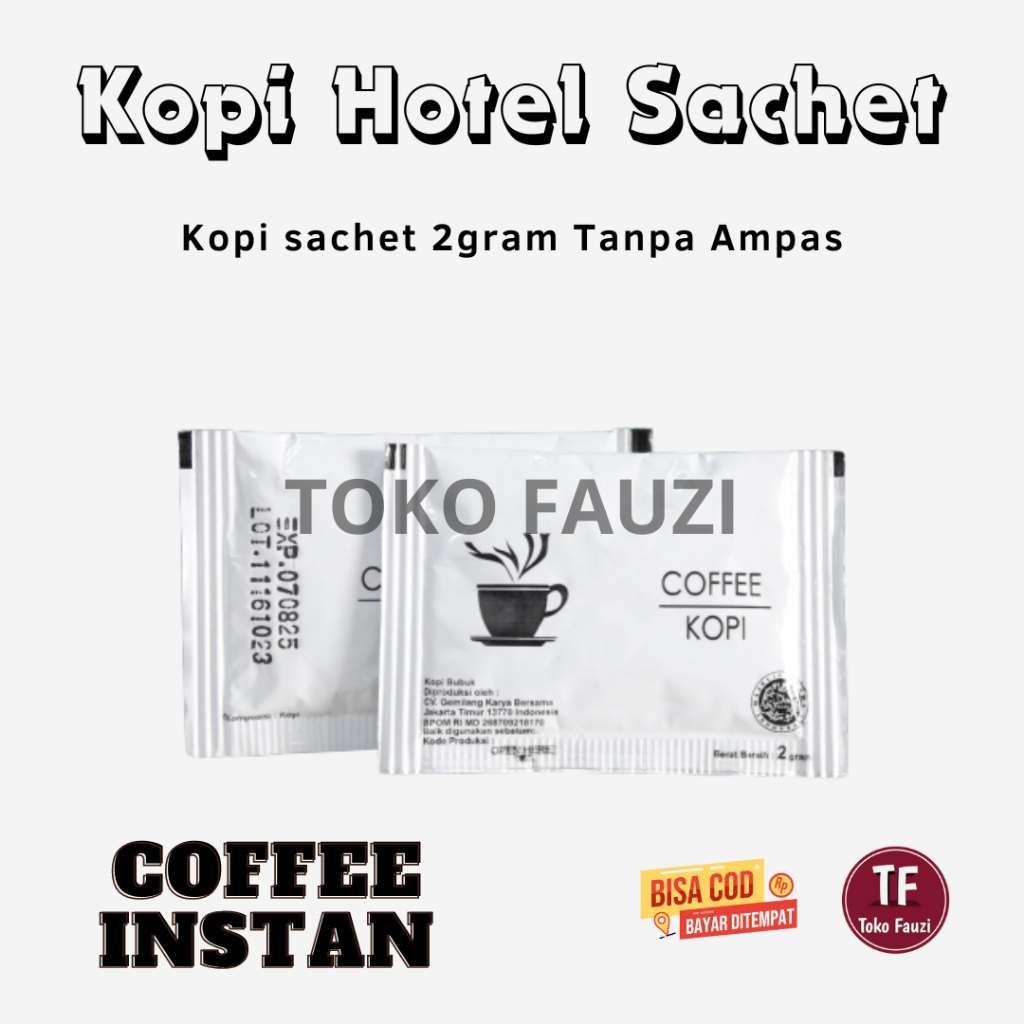 Jual 10pcs Kopi Hotel Sachet Instan Hitam Tanpa Ampas Coffe Instan