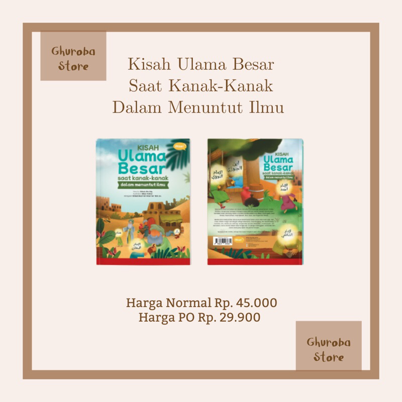Jual Kisah Ulama Besar Saat Kanak Kanak Dalam Menuntut Ilmu | Shopee ...