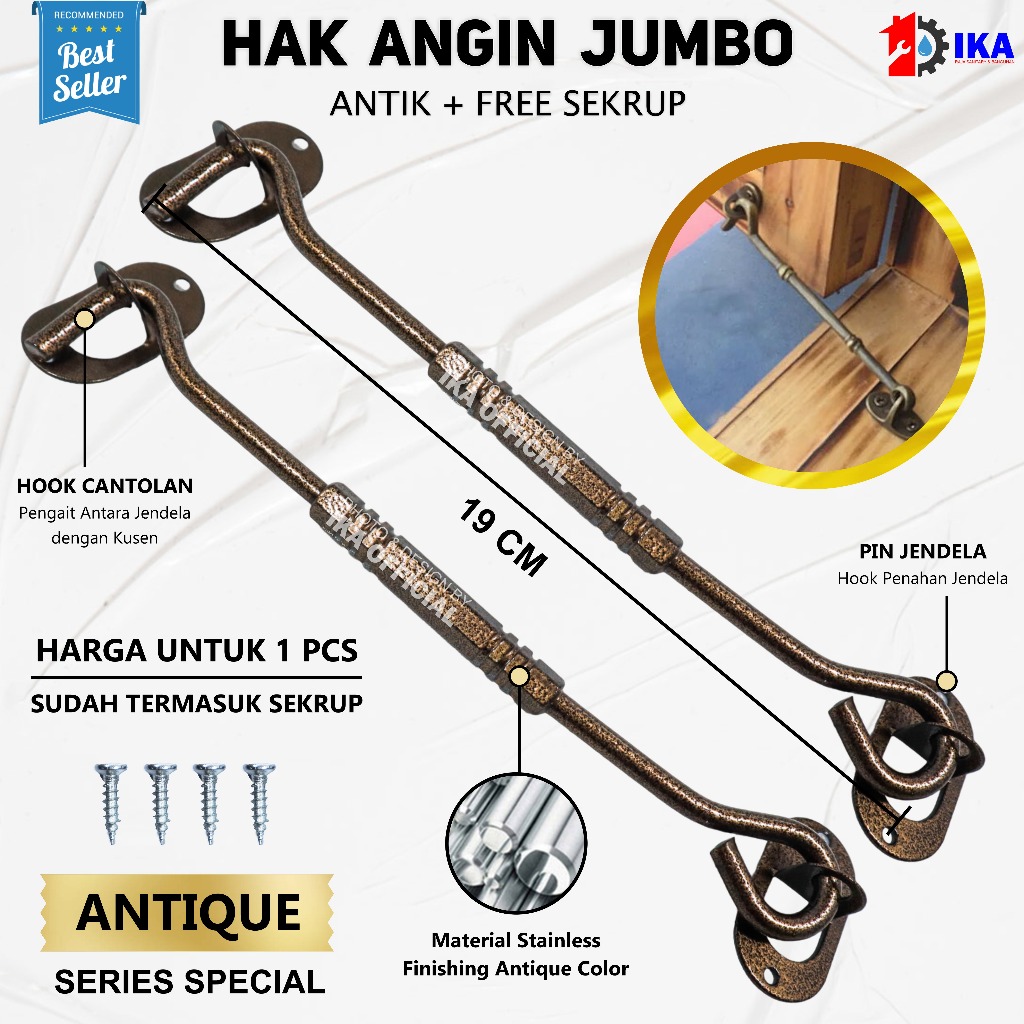 Jual Hak angin lamskar hitam segi 8