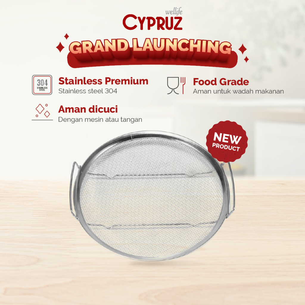 Jual Cypruz Round Strainer Big Holes 19cm Shopee Indonesia
