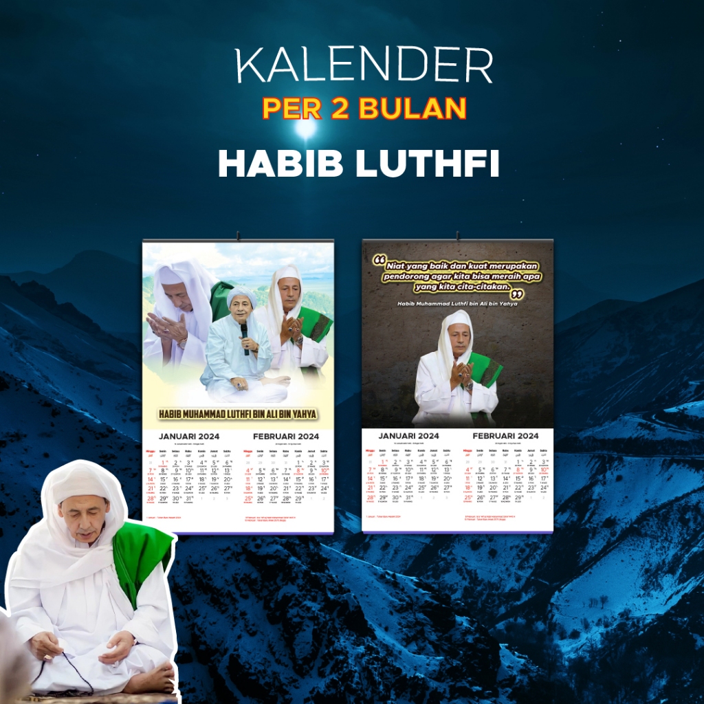 Jual Kalender Dinding Habib Luthfi Bin Yahya NU 2024 6 Lembar Klem ...