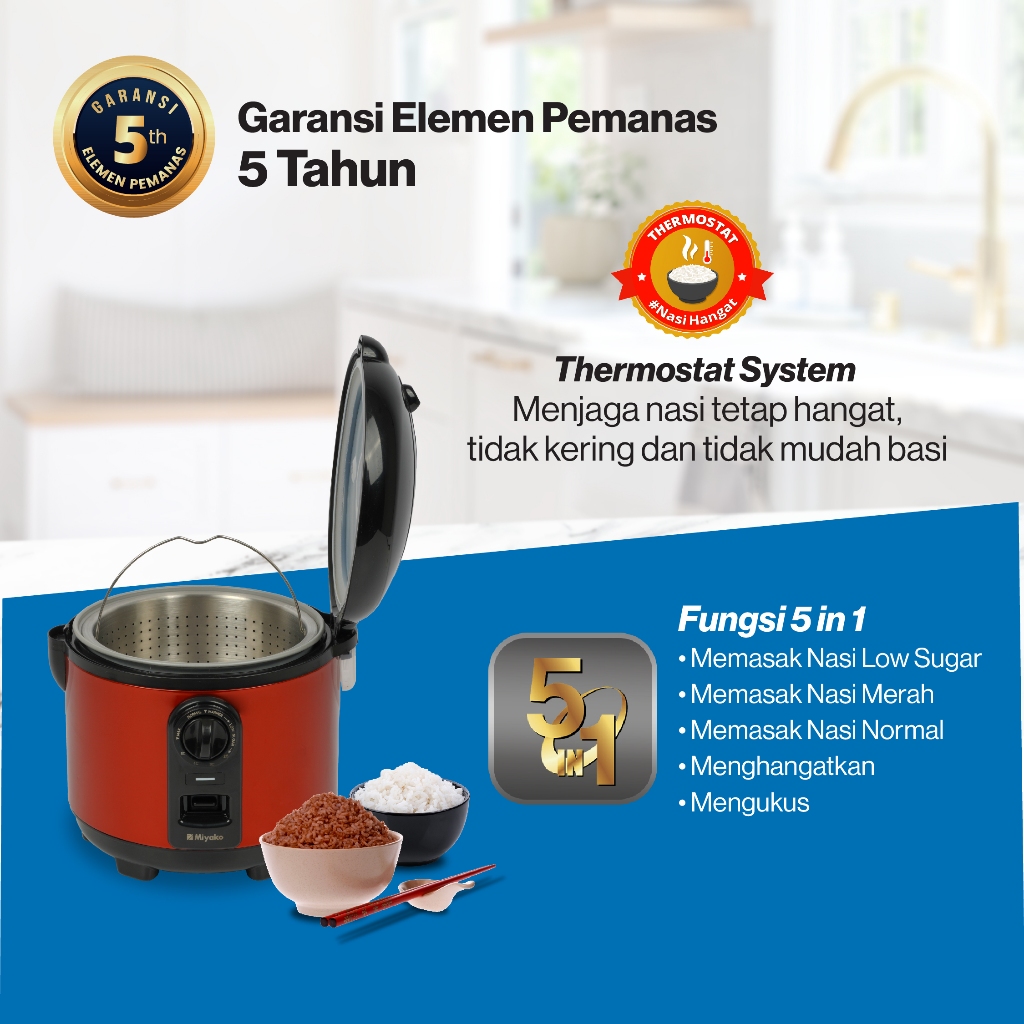 Jual Magic Com Low Sugar Carbo Miyako MCM721LST - Rice Cooker 3 in 1 ...
