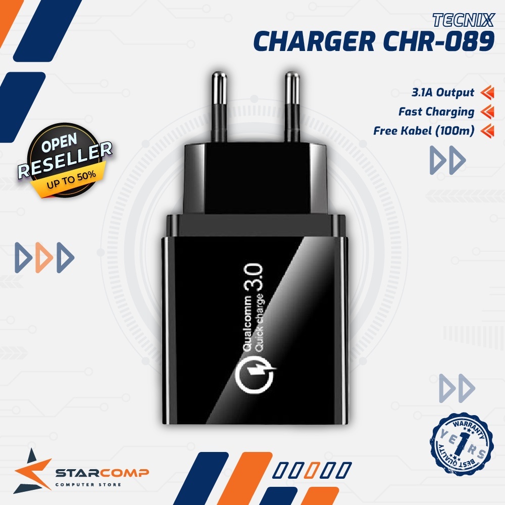 Jual TECNIX Charger 20W Fast Charging 3.0 TECNIX CHR-089 Type C Micro B ...