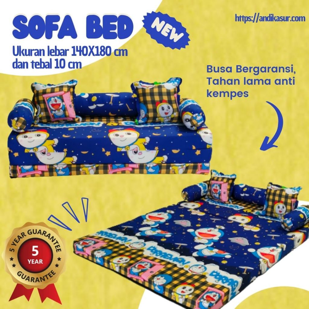 Jual Sofabed Kasur Lipat Busa Premium Katun Polymicro Karakter Sofa Bed ...