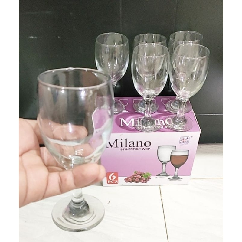 Jual Gelas Kaki Pcs Milano Sth St Gelas Jus Gelas Anggur Wine Shopee Indonesia