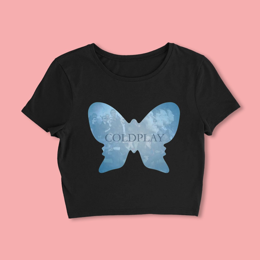 Jual Crop Top Coldplay Butterfly Style Y2k Baby Tee Shopee Indonesia