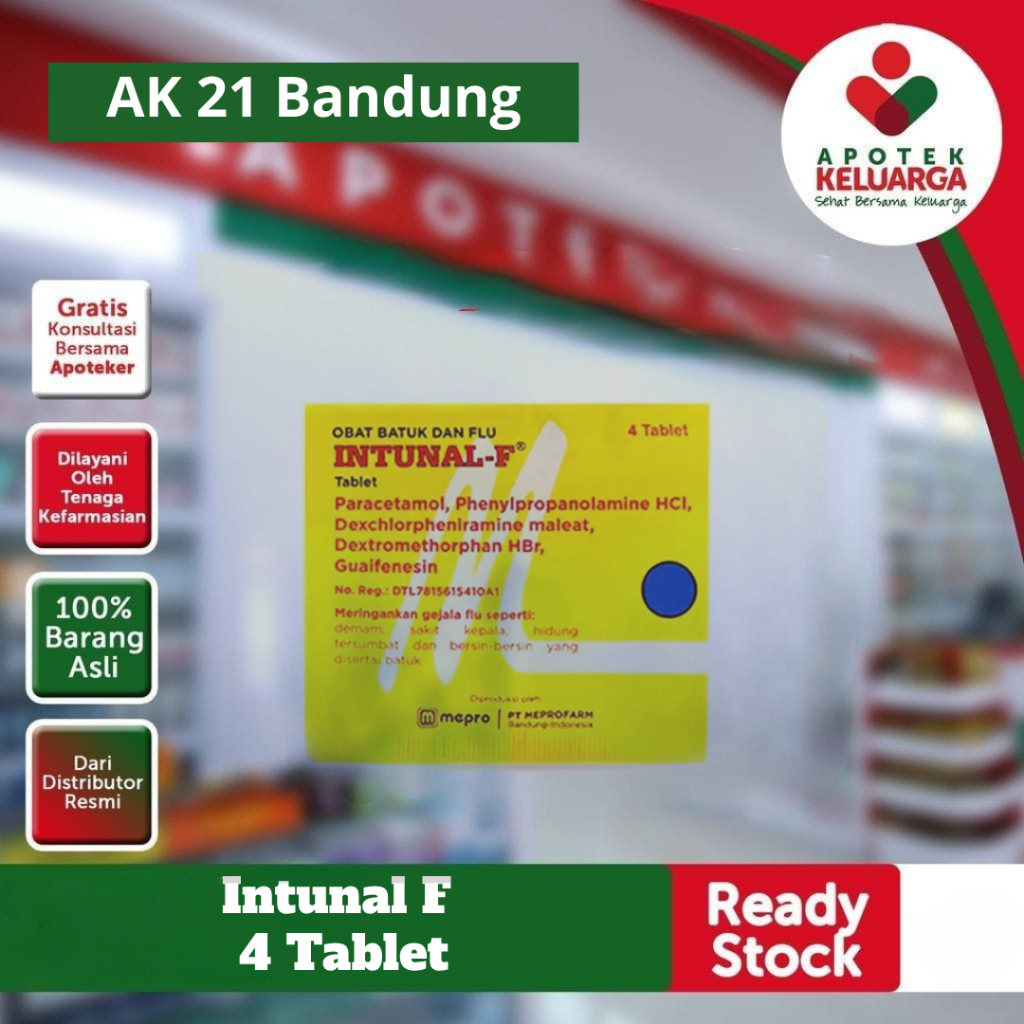 Jual Intunal Forte strip 4 tablet / Gejala-gejala flu seperti: demam ...