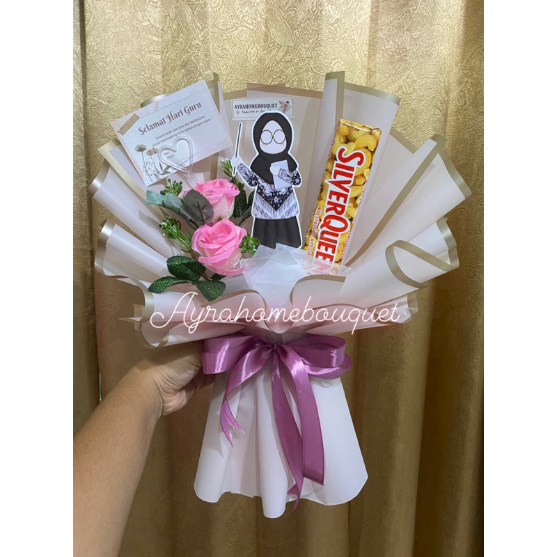 Jual [HARI GURU] Ready Buket Bucket Bouquet Bunga Kado Topper Untuk