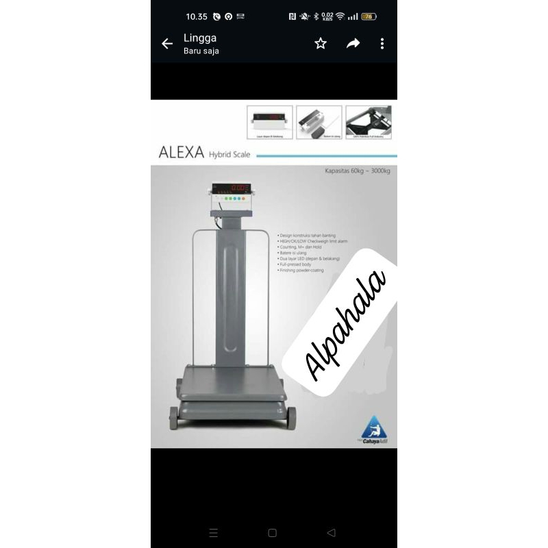 Jual Timbangan digital 300kg/600kg alexa Mustang/digital pake roda ...