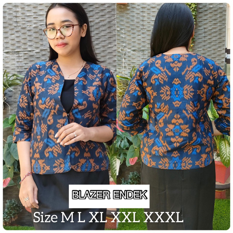 Jual BLAZER WANITA KATUN ENDEK BALI FORMAL / BAJU KEMEJA ENDEK / BLAZER ...