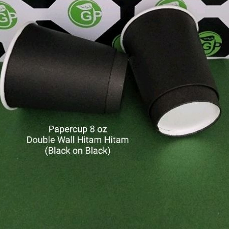 Jual Papercup 8 Oz Double wall Hitam Hitam (1 slop isi 25 pcs) | Shopee ...