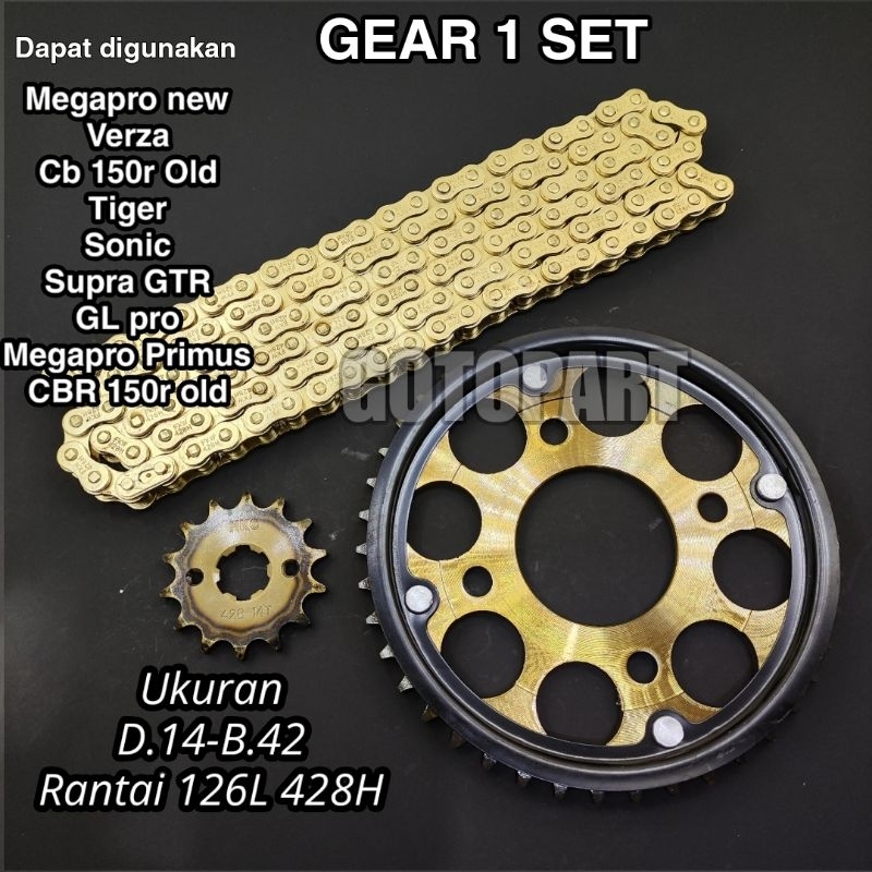 Jual Gear Gir set Megapro new Sonic Cb 150r sonic Supra GTR Verza cb