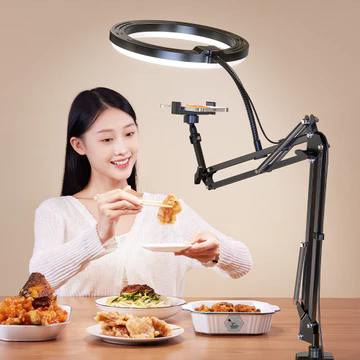 JOPREE F1A LED Ring Light Dudukan Meja Tripod Stand Smartphone For Video Makeup Food Selfie