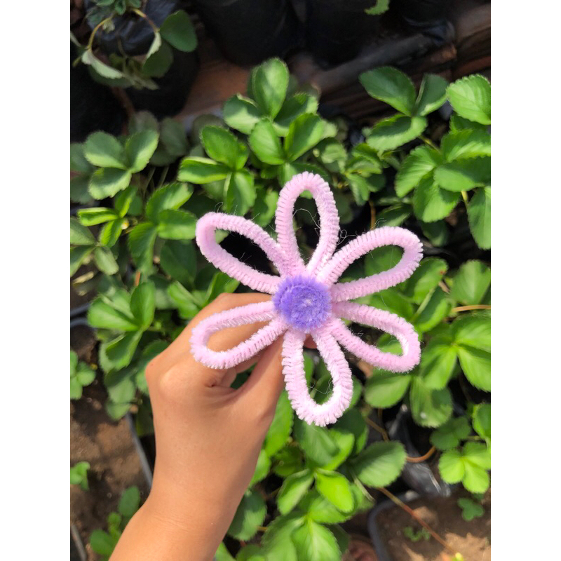 Jual bunga kawat bulu/pipe cleaner flowers/bunga isian buket | Shopee ...