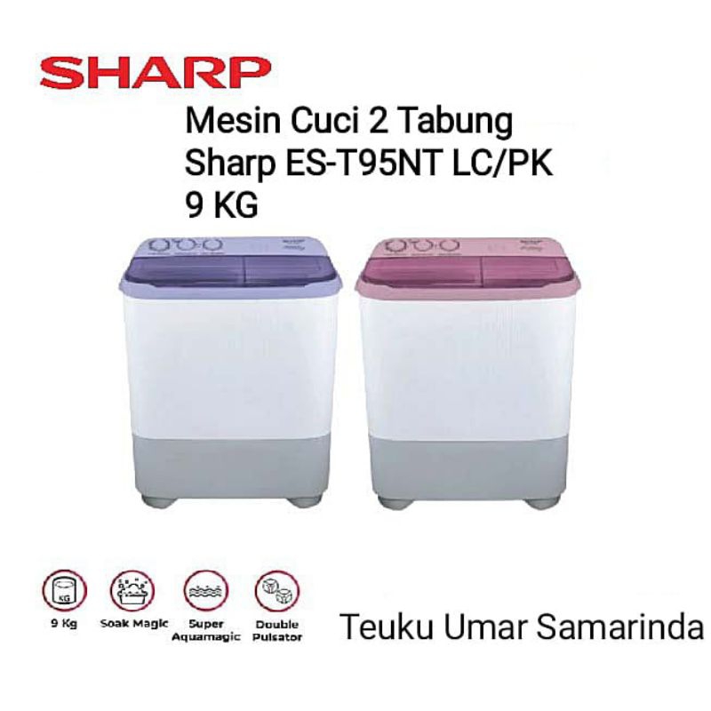 Jual Mesin Cuci 2 Tabung SHARP Puremagic² ES-T95NT LC / PK ( Kapasitas ...