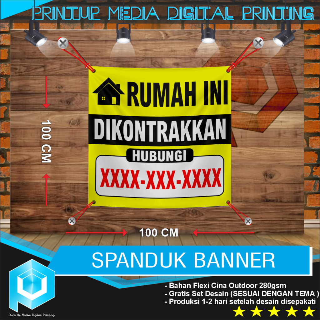 Jual Cetak Spanduk Banner Pamplet Rumah Dijual Di Kontrakan Free Desain Custom Shopee Indonesia