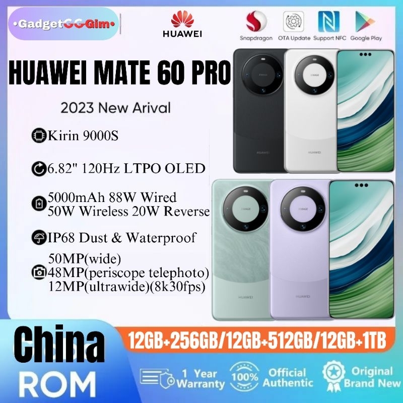 Jual Huawei Mate 60 Pro 5G Kirin 9000S 120Hz 88W IP68 BNIB Garansi ...