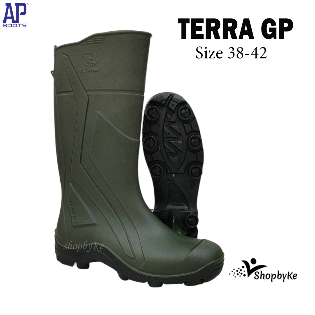Jual Sepatu Boots Karet Tinggi AP BOOTS TERRA GP HIJAU/HITAM Size 38-42 ...