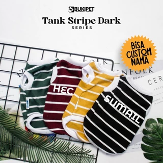 Baju Kucing Anjing Lucu Cowok Cewek Murah - Bukipet Tank Stripe Dark Series