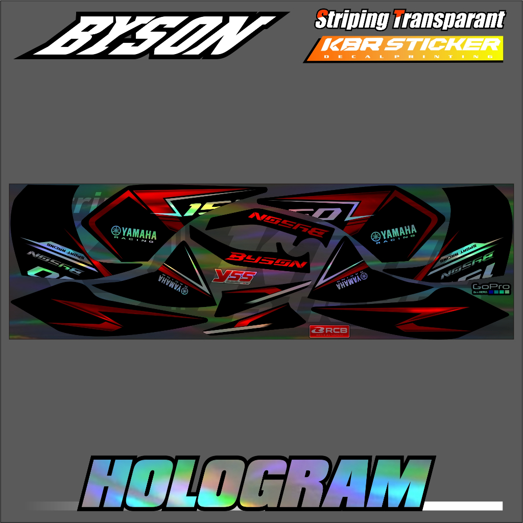 Jual (COD) STRIPING MOTOR YAMAHA BYSON VARIASI DESAIN RACING HOLOGRAM ...