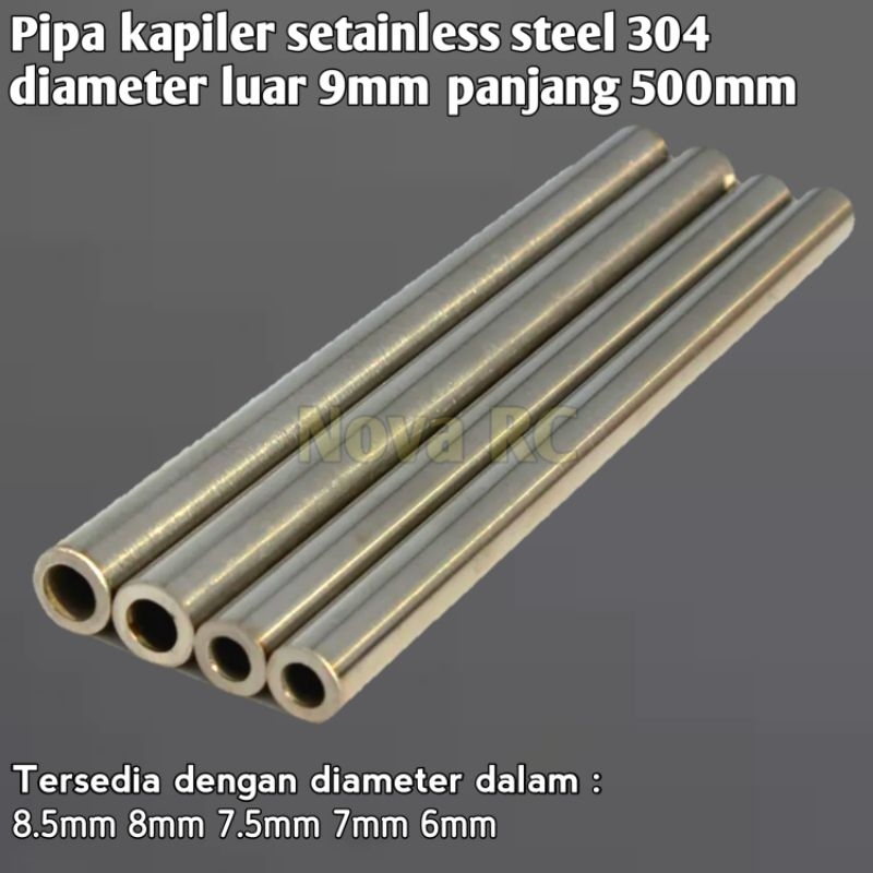 Jual Pipa kapiler stainless steel 304 diameter luar 9mm panjang 500mm ...