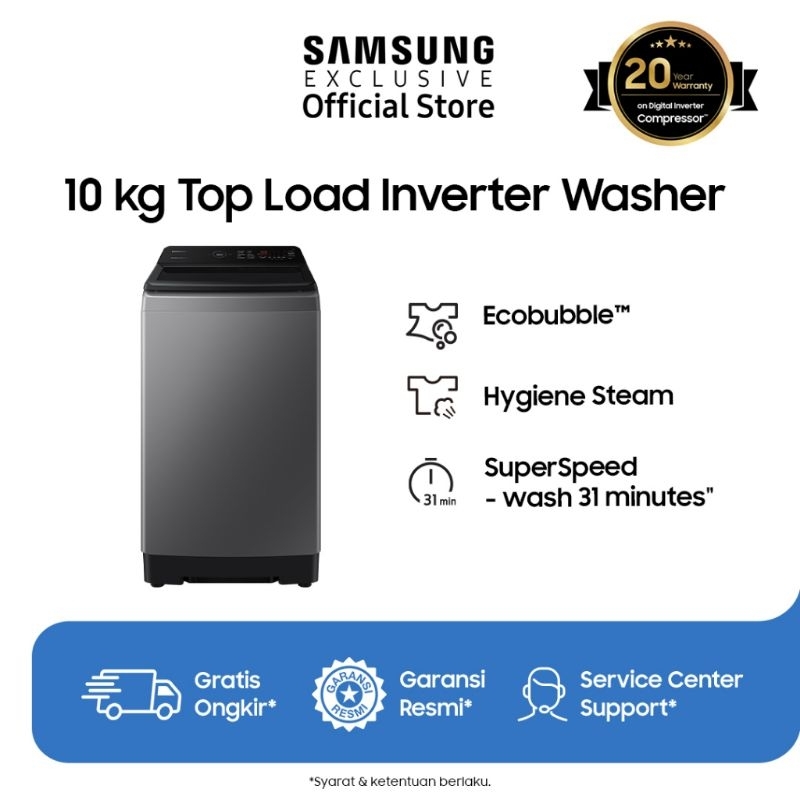 Jual SAMSUNG MESIN CUCI TOP LOADING INVERTER ECO BUBBLE 10KG ...