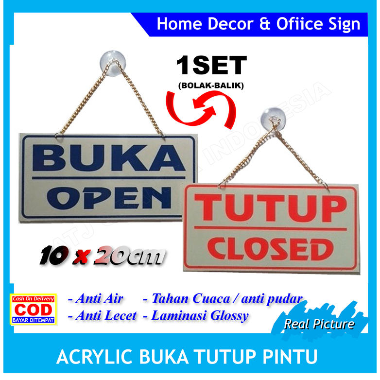 Jual Papan akrilik buka tutup acrylic open closed petunjuk pintu toko ...