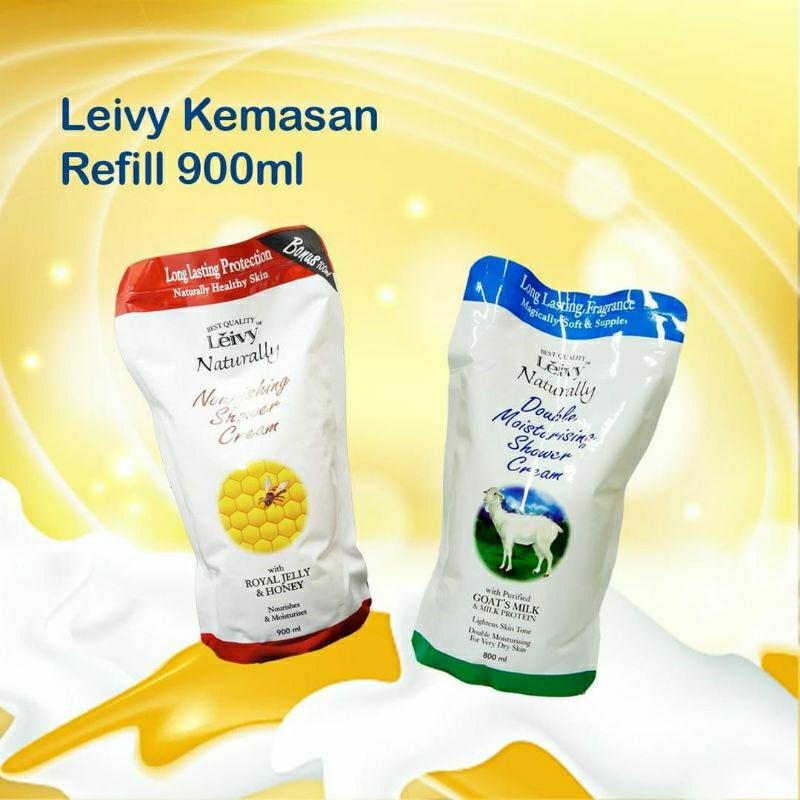 Jual LEIVY Goat's Milk / Royal Jelly & Honey Shower Cream REFILL 900ML