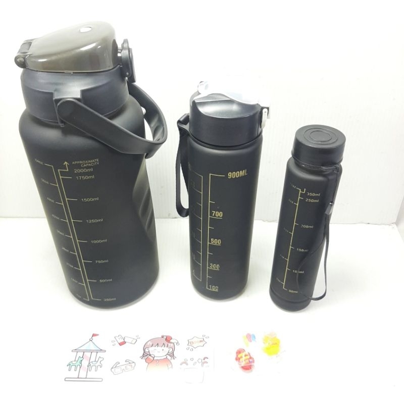 Jual BOTOL MINUM BERANAK 3in1 VIRAL 2 Liter / BOTOL MINUM MOTIVASI 1 ...
