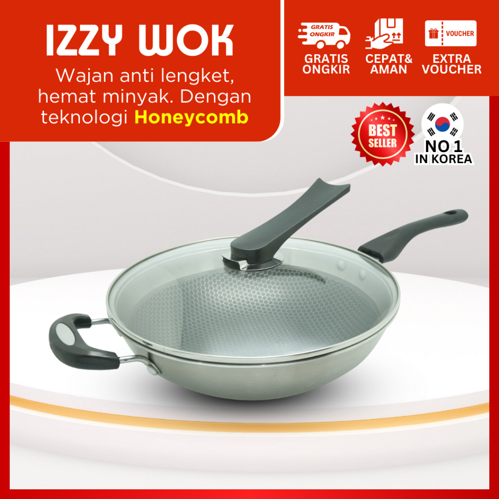 Jual IZZY WOK - Wajan Anti Lengket Alat Penggorengan Tanpa Minyak ...