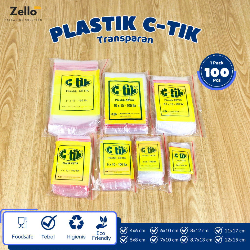 Jual Plastik C-tik Plastik Klip Bening ZIplock 4x6 5x8 6x10 7x10 8x12 8 ...