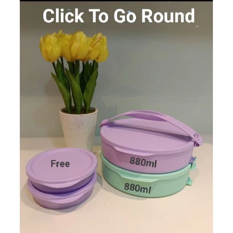 Jual Click To Go Round with free Tupperware | Shopee Indonesia