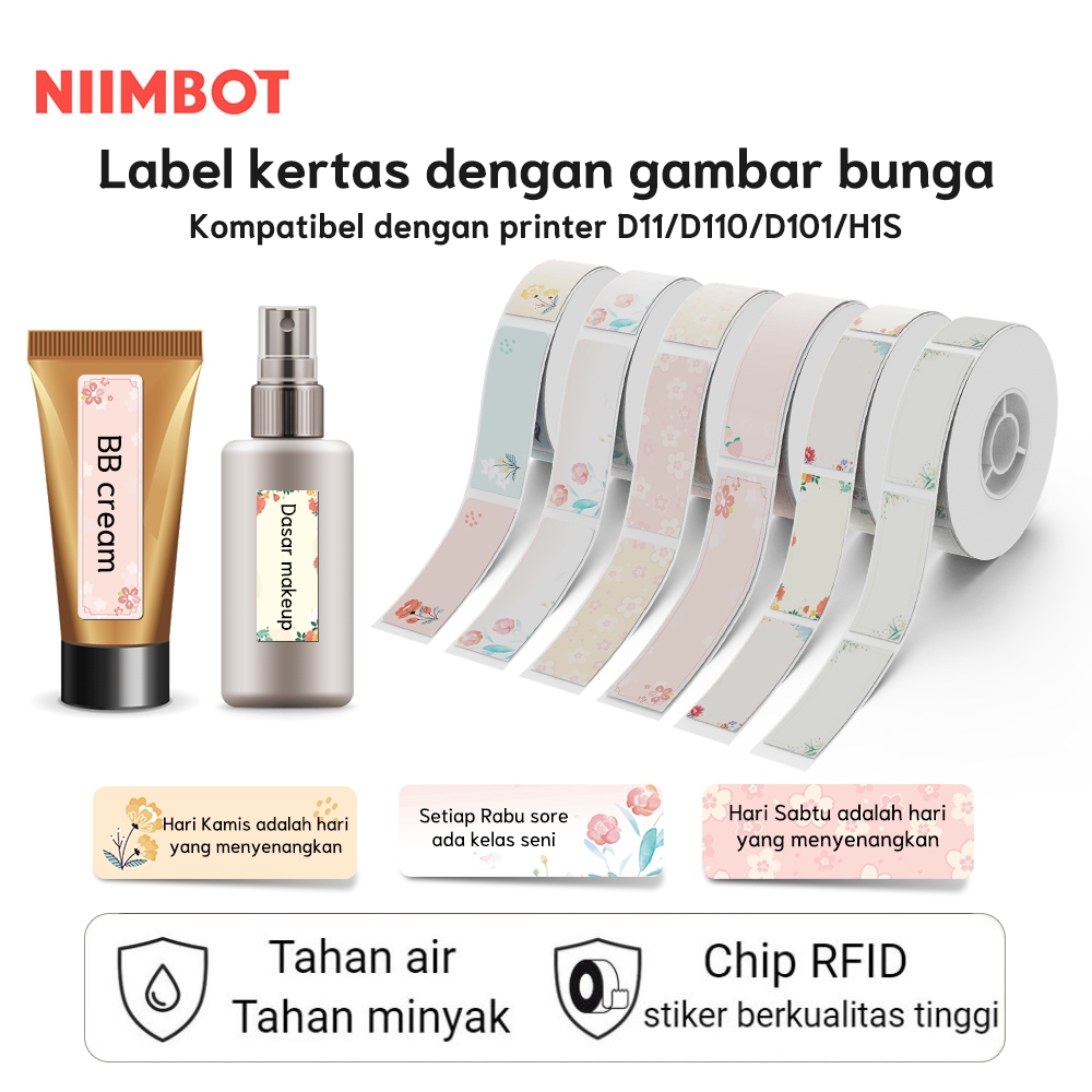 Jual NIIMBOT D11/D110/D101 Pola Bunga Kertas Cetak Label Kertas ...