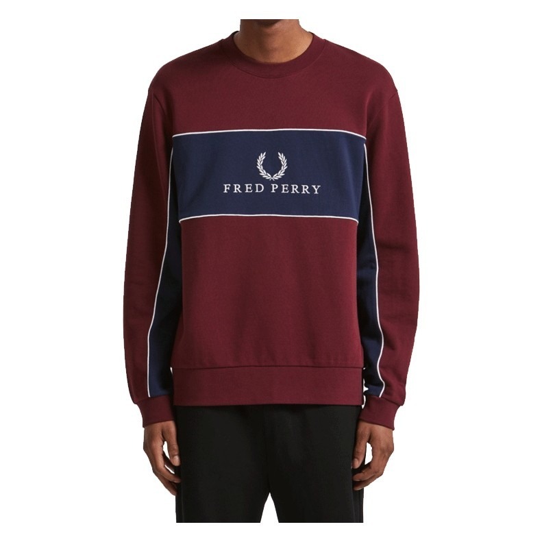 Jual Fred Perry Panel Piped Sweatshirt Original M4553 A55 Shopee Indonesia