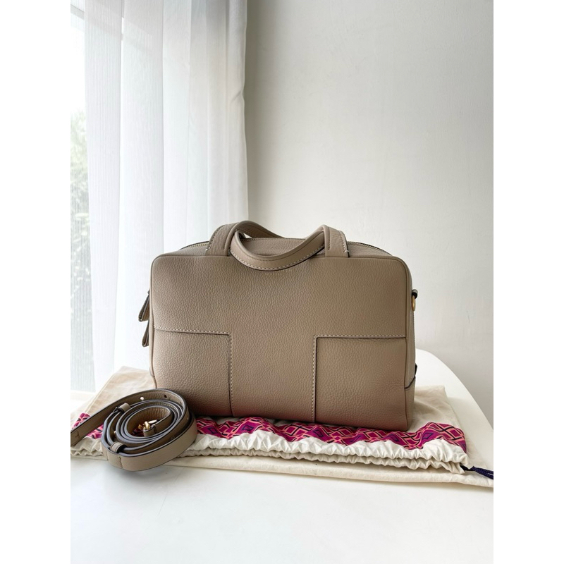 Jual PRELOVED Tory Burch Block T Pebble Zip Satchel Savnnah Nude Shopee Indonesia