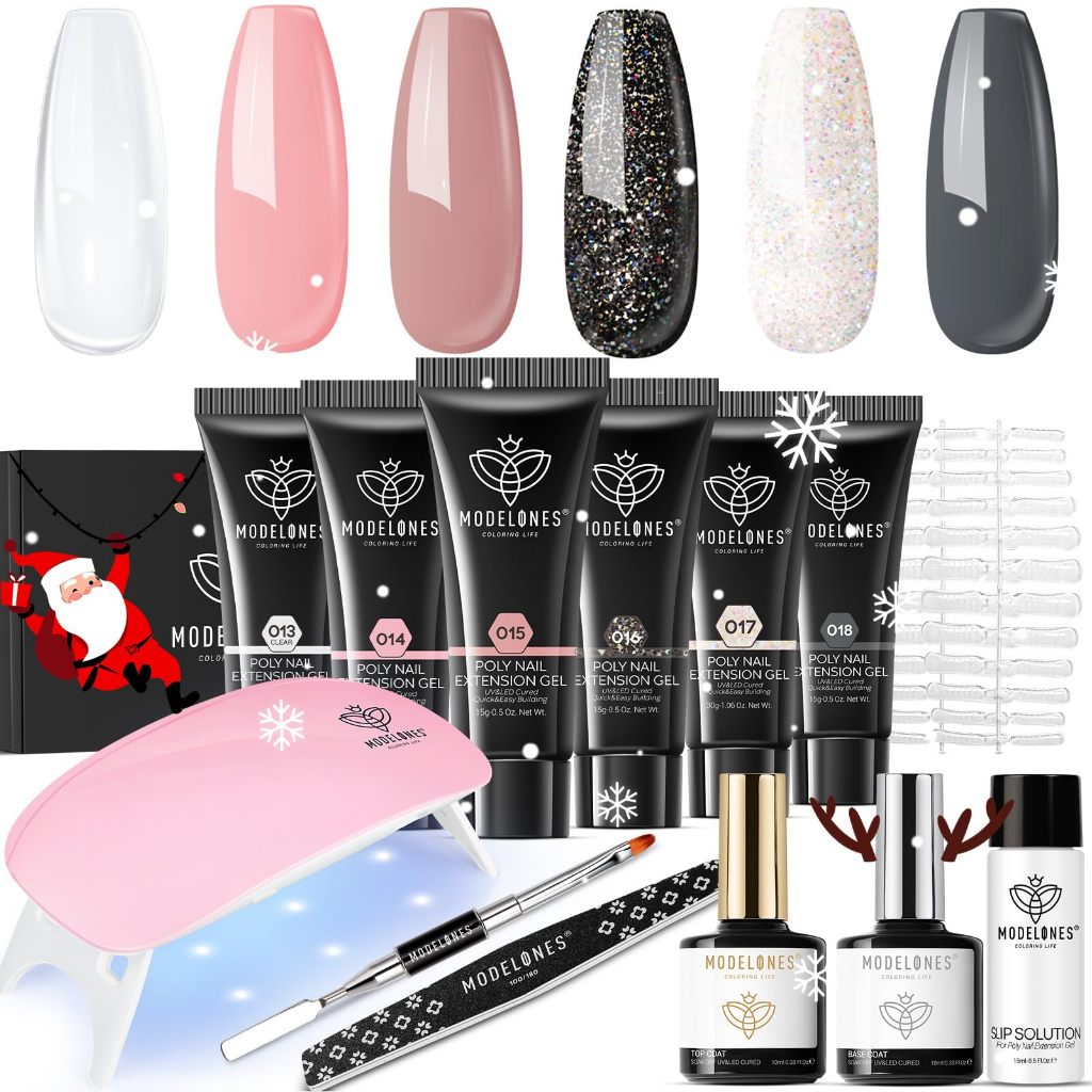 Jual Modelones Poly Nail Extension Gel Kit Warna Poly Nails Gel Kit Nude Kosong Pink Hitam