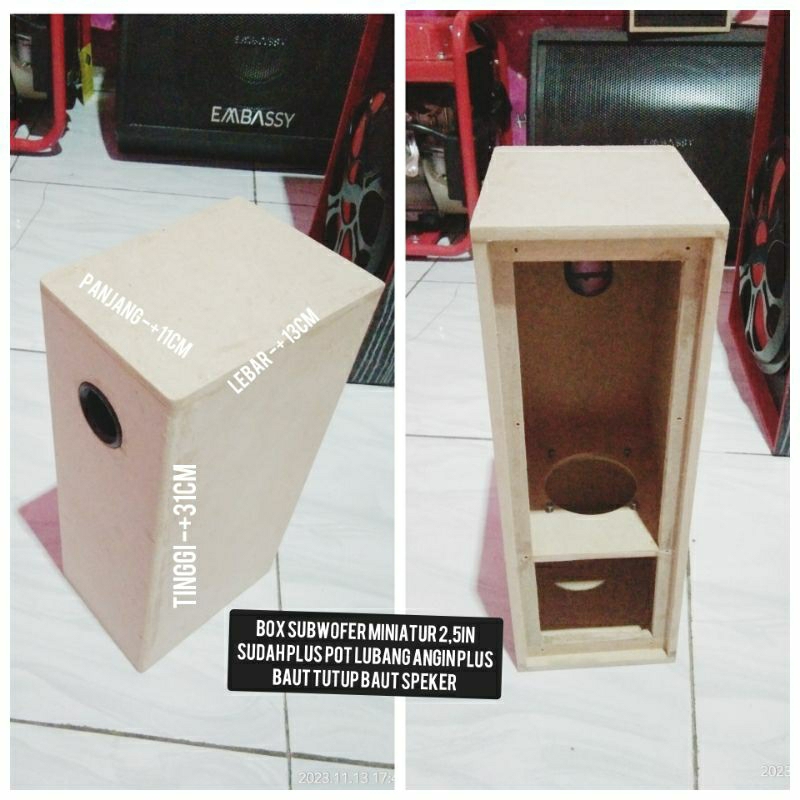 Jual box subwofer ala bazoka miniatur 2,5in 3in 4in sudah plus baut ...