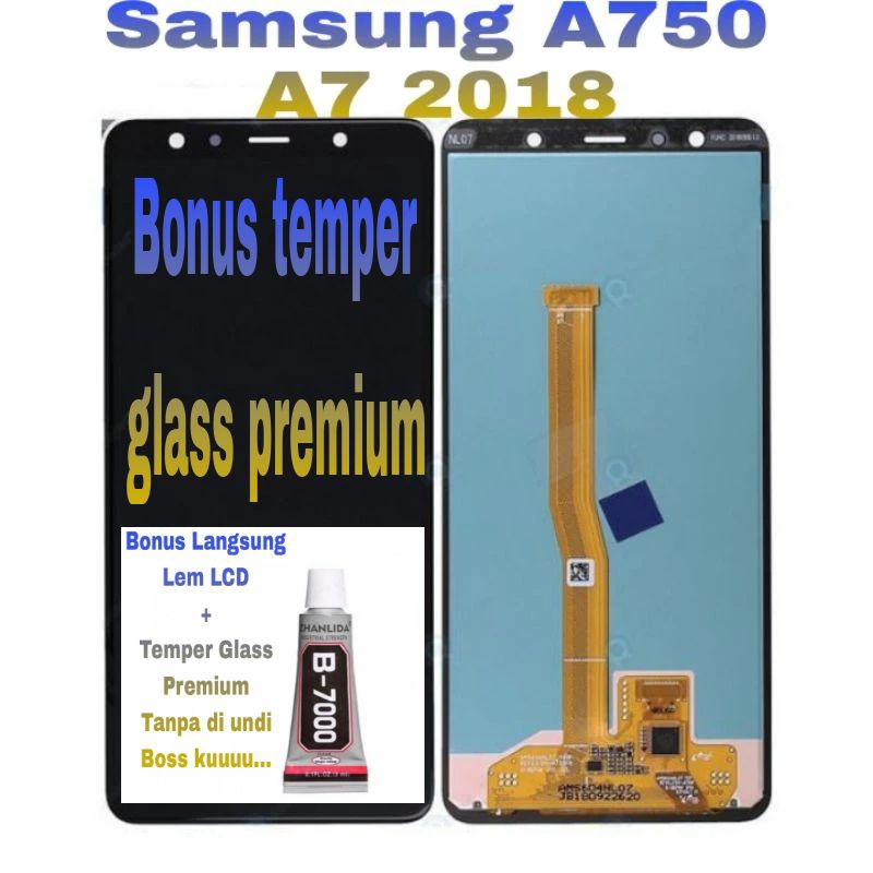 LCD SAMSUNG A7 2018 A750 OLED2 ⭐⭐⭐⭐⭐ Contras Black Touchscreen  Fullset/Komplit
