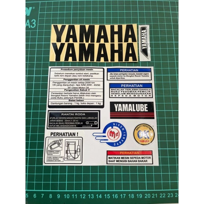 Jual STIKER SET FIZR WARNING PERHATIAN YAMAHA FIZ R F1ZR GARANSI MESIN ...