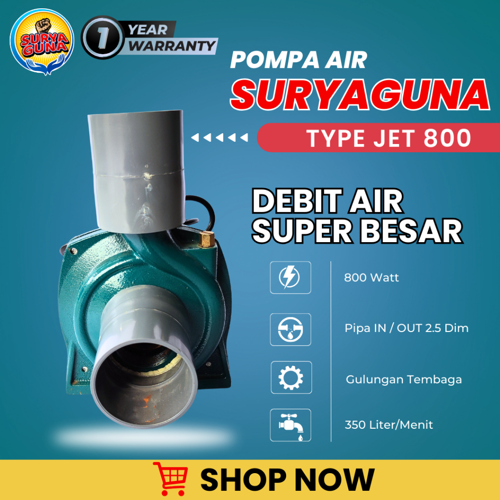 Jual Pompa air modifikasi Tulungagung Surya Guna tipe JET 800 semburan