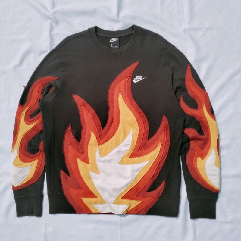 Vintage Nike Flame Hoodie Jual REWORKED NIKE SKELETON CENTER