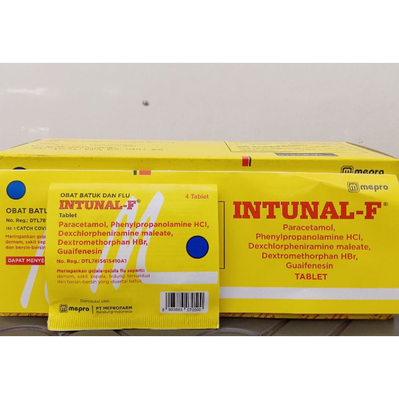 Jual Intunal F Batuk Dan Flu Strip Isi Tablet Tablet Shopee