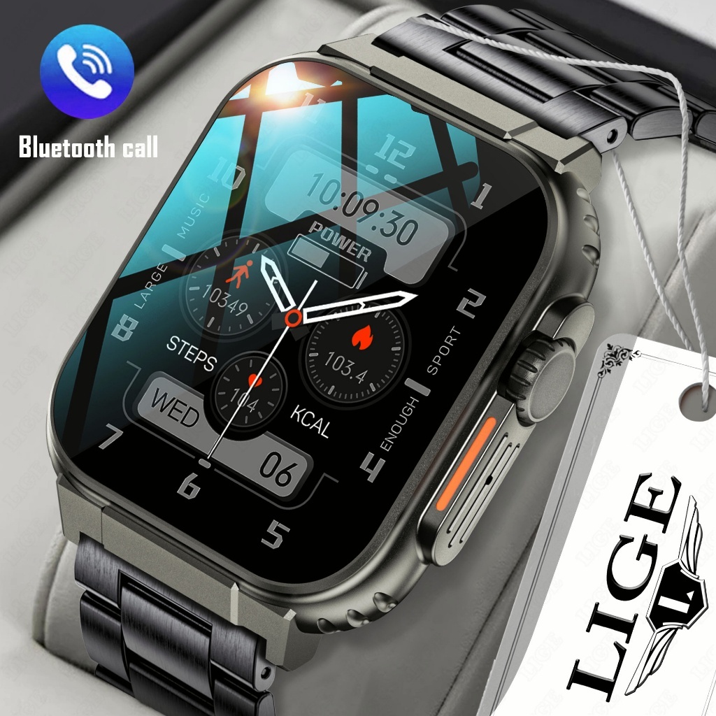 Jual LIGE Call Jam Tangan Pintar Pria 1.96 Inci Sentuh Penuh Baterai ...