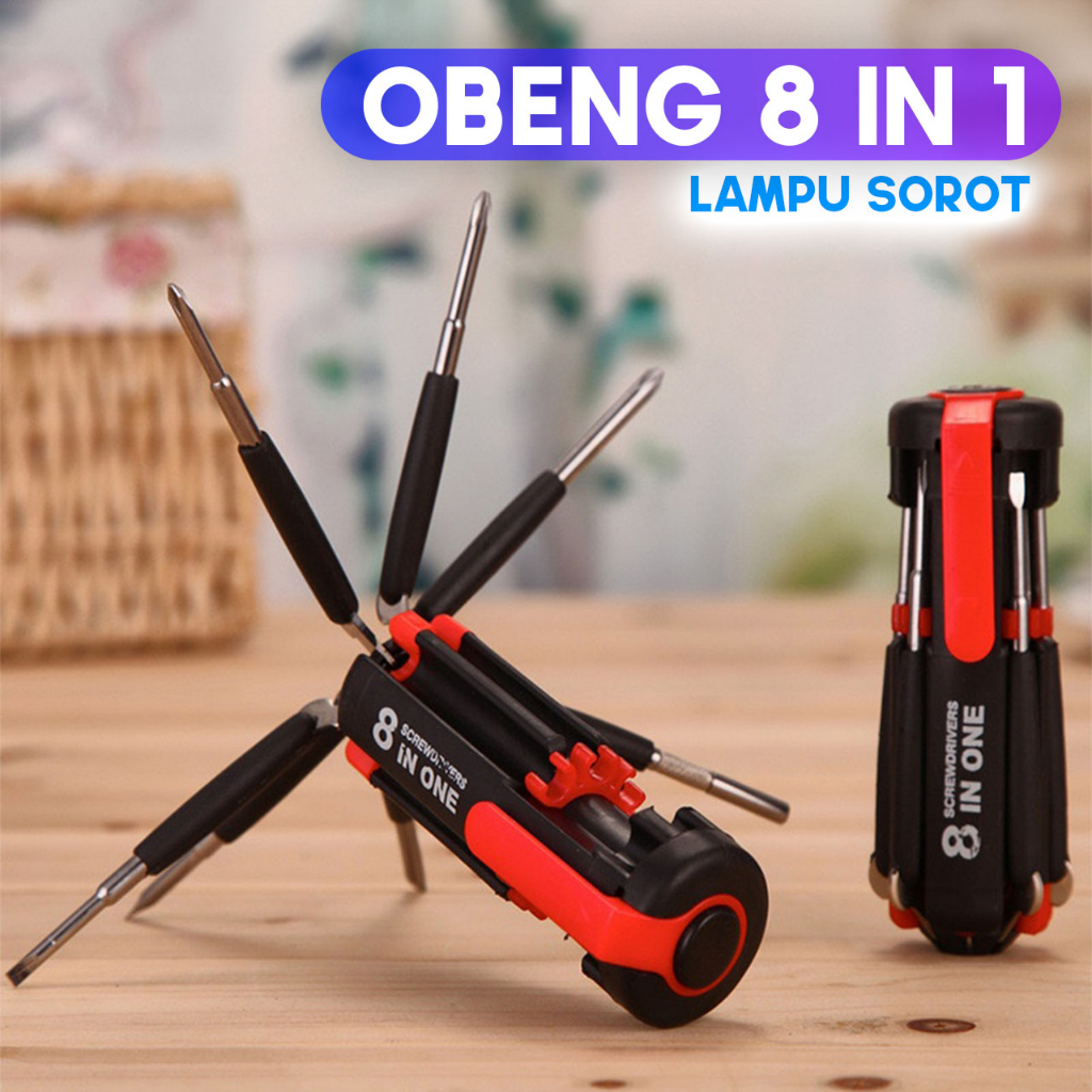 Jual Obeng Multifungsi 8 in one Multi-Screwdriver Torch Obeng ...