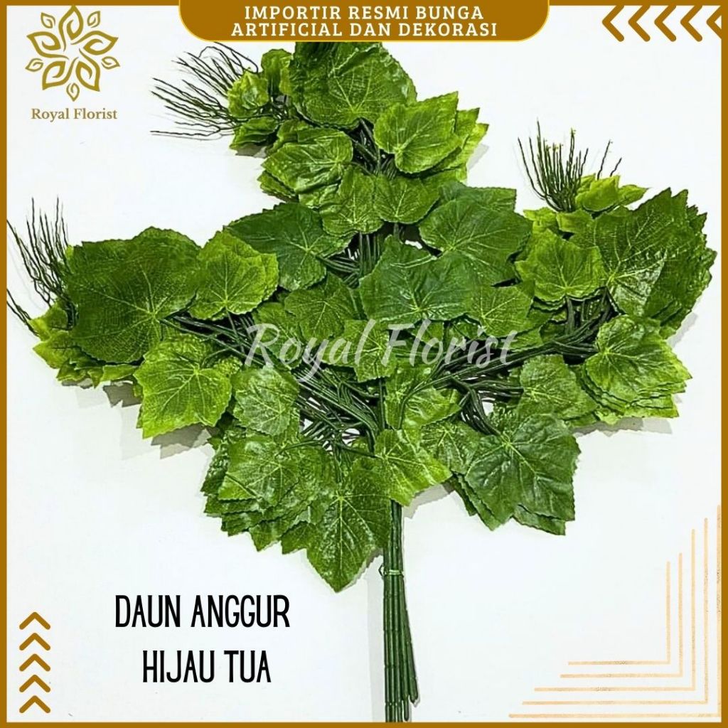 Jual Daun Anggur Hijau Lusinan Cabang 3 Grosir Daun Artificial Daun