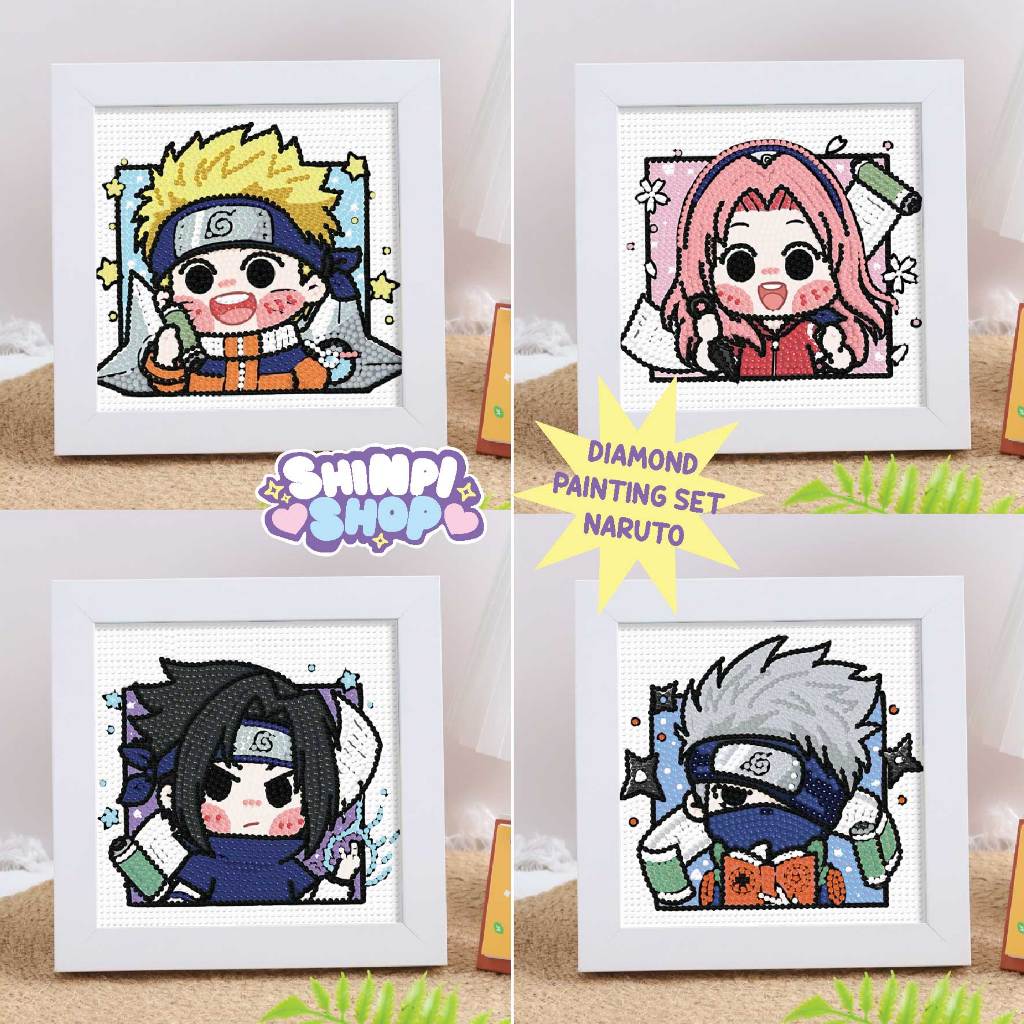 Jual 1Set Naruto Diamond Painting Dengan Bingkai Untuk Hadiah