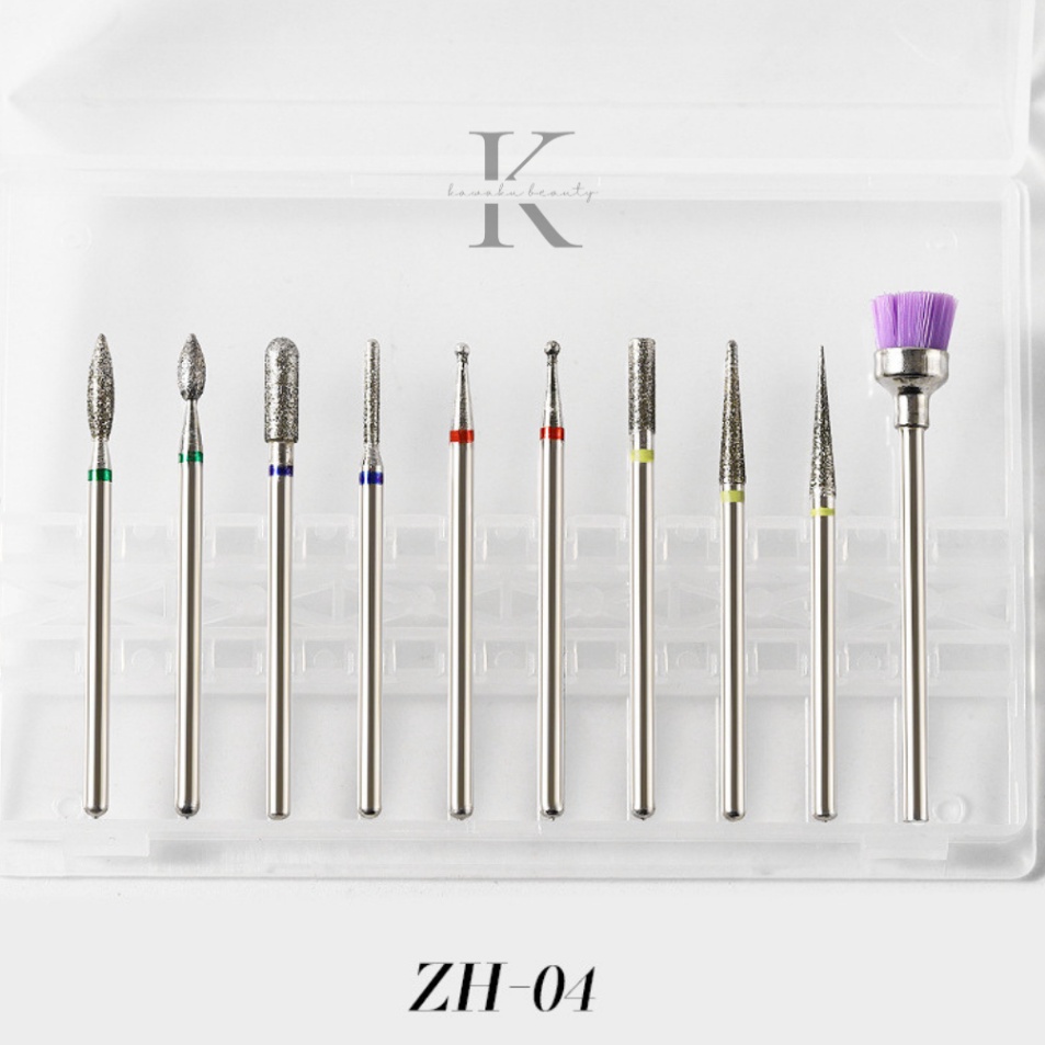 10pcs Mata Bor Kikir Nail Drill/ Nail Drill Bit Set Nail Files Electric  Machine for Manicure